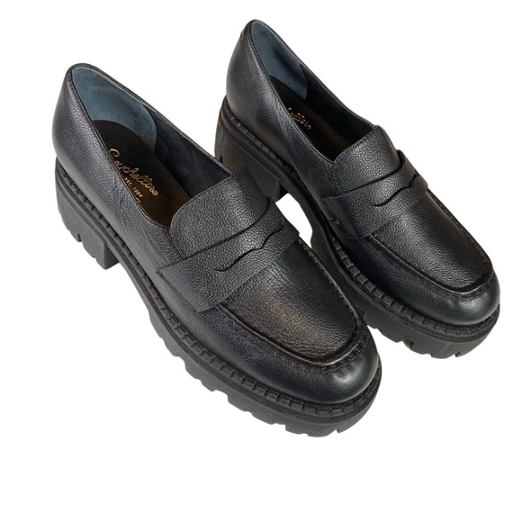 NEW Seychelles Platform Meridian Loafer in Black Leather - Picture 1 of 13